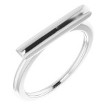 14K White Bar Ring - 651823101P photo