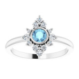 14K White Aquamarine & 1/5 CTW Diamond Ring - 720896012P photo 3