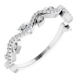 14K White 1/6 CTW Diamond Leaf Ring - 122916600P photo