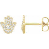 14K Yellow 1/5 CTW Diamond Hamsa Earrings - 65273860001P photo