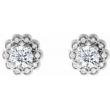 Platinum 5/8 CTW Diamond Halo-Style Earrings - 86663608P photo 2