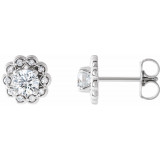 Platinum 5/8 CTW Diamond Halo-Style Earrings - 86663608P photo