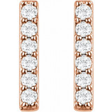 14K Rose 1/10 CTW Diamond Bar Earrings - 65175760002P photo 2