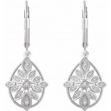 14K White 1/6 CTW Diamond Granulated Filigree Earrings - 65260860000P photo 2