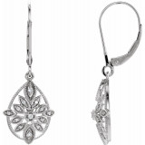 14K White 1/6 CTW Diamond Granulated Filigree Earrings - 65260860000P photo