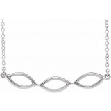 14K White Geometric 16-18 Necklace - 65239360000P photo