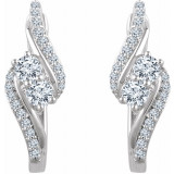 14K White 5/8 CTW Diamond Earrings - 65222160000P photo 2