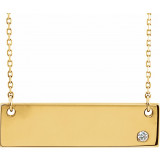 14K Yellow .03 CT Diamond Bar 18 Necklace without Engraving - 86541607P photo