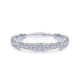 Gabriel & Co. 14k White Gold Victorian Diamond Wedding Band - WB14433R4W44JJ photo