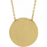 14K Yellow 17 mm Scroll Disc 16-18 Necklace - 86634606P photo