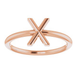 14K Rose Initial X Ring - 51895241P photo 3