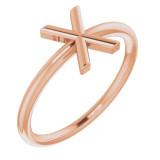 14K Rose Initial X Ring - 51895241P photo