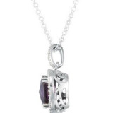 14K White Amethyst & 1/3 CTW Diamond 18 Necklace - 67981102P photo 2