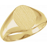 14K Yellow 10x8 mm Oval Signet Ring - 5758123690P photo