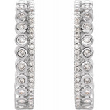 14K White 1/3 CTW Diamond Geometric Hoop Earrings - 653409601P photo 2