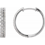 14K White 1/3 CTW Diamond Geometric Hoop Earrings - 653409601P photo