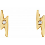 14K Yellow .03 CTW Diamond Lighting Bolt Earrings - 86482601P photo 2