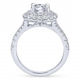 Gabriel & Co. 14k White Gold Contemporary Double Halo Engagement Ring - ER10754W44JJ photo 2