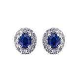 Gems One 10Kt White Gold Diamond (1/6Ctw) & Sapphire (3/8 Ctw) Earring - ER31974-1WDS photo