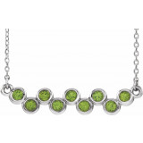 14K White Peridot Bezel-Set Bar 16-18 Necklace - 8652560040P photo