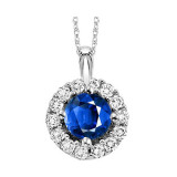 Gems One 14Kt White Gold Diamond (1/12Ctw) & Sapphire (1/4 Ctw) Pendant - NP711-4WCS photo