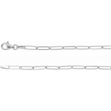 14K White 2.6 mm Elongated Link Chain 7 Bracelet - CH1094605P photo