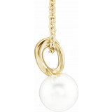 14K Yellow Freshwater Cultured Pearl Bypass 16-18 Necklace - 86747606P photo 2