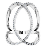 14K White 3/8 CTW Diamond Freeform Ring - 65187760001P photo 3