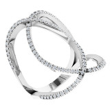 14K White 3/8 CTW Diamond Freeform Ring - 65187760001P photo