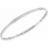 14K White 2 1/4 CTW Diamond Stackable Bangle 8 Bracelet - 67336101P photo 3