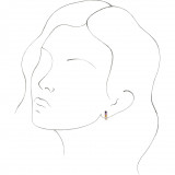 14K Rose Multi-Color Sapphire Bar Earrings - 86951602P photo 3
