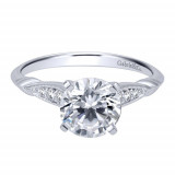 Gabriel & Co. 14k White Gold Victorian Straight Engagement Ring - ER11826R4W44JJ photo