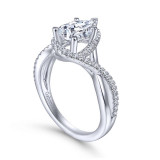 Gabriel & Co. 14k White Gold Contemporary Twisted Engagement Ring - ER7804P4W44JJ photo 3