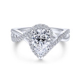 Gabriel & Co. 14k White Gold Contemporary Twisted Engagement Ring - ER7804P4W44JJ photo