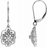 14K White 1/6 CTW Diamond Granulated Filigree Earrings - 65260260000P photo