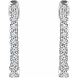 14K White 1 CTW Diamond Inside/Outside 20.1 mm Hoop Earrings - 65285460002P photo 2