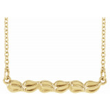 14K Yellow Leaf Bar 16-18 Necklace - 86727601P photo