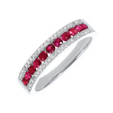 Gems One 14Kt White Gold Diamond (1/8Ctw) & Ruby (1/2 Ctw) Ring - RG10636-4WBR photo