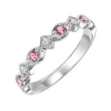 Gems One 10Kt White Gold Diamond (1/20Ctw) & Pink Tourmaline (1/6 Ctw) Ring - FR1211-1WD photo