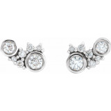 Platinum 1/4 CTW Diamond Scattered Bezel-Set Earrings - 87129603P photo 2