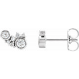 Platinum 1/4 CTW Diamond Scattered Bezel-Set Earrings - 87129603P photo
