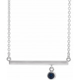 14K White Blue Sapphire Bezel-Set 18 Bar Necklace - 869056145P photo
