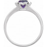 14K White Amethyst & .05 CTW Diamond Ring - 65195260002P photo 2