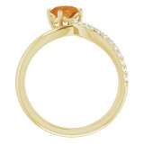 14K Yellow Citrine & 1/10 CTW Diamond Ring - 720606001P photo 2