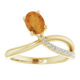 14K Yellow Citrine & 1/10 CTW Diamond Ring - 720606001P photo 3