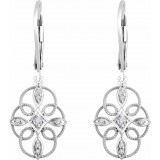 14K White 1/10 CTW Diamond Granulated Filigree Earrings - 65238160000P photo 2