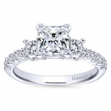 Gabriel & Co. 14k White Gold Contemporary 3 Stone Engagement Ring - ER4020W44JJ photo