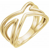 14K Yellow Criss-Cross Ring - 51707102P photo