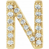 14K Yellow .06 CTW Diamond Single Initial N Earring - 867976067P photo