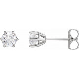 14K White 4.5 mm I1 3/4 CTW Diamond 6-Prong Wire Basket Earrings - 292366016P photo
